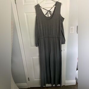 VENUS Women's Dark Grey Jumpsuit Romper One Piece Cold Shoulder (Size Large)